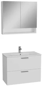 Kúpeľňová zostava s umývadlom a zrkadlovou galerkou VitrA Mia 79,5x61x39,5 cm biela lesk MIASET80BG