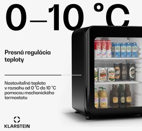 Klarstein Audrey Evo chladnička na nápoje, Retro dizajn, sklenené dvere, 68 L, EEK C