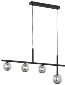 Jupiter 1908 - Závesné svietidlo na lanku NEPTUN 4xG9/14W/230V čierna/dymová sivá