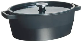 Pyrex Liatinový kastról s pokrievkou 6 l, 33 x 25 cm, sivá, 6 l