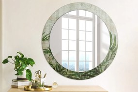 Okrúhle ozdobné zrkadlo Listy papradia fi 70 cm