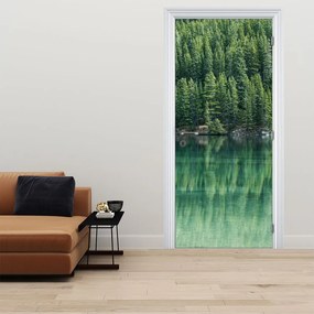Fototapeta na dvere - Ihličnany pri jazere (95x205cm)