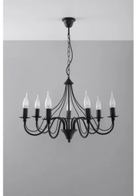 Luster na reťazi MINERWA 7 7xE14/40W/230V čierna