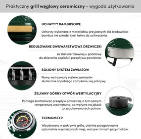 MI Keramický drevený gril 13''