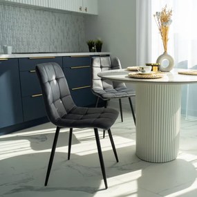 Jedálenská stolička DENVER zamatová, čierna / grafitová
