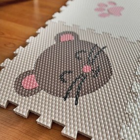 Penová puzzle podlaha na hranie do detskej izby MYŠKA A LABKA 9 dielov