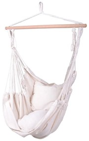 Krémovobiele polstrované závesné záhradné kreslo Tobago – Garden Pleasure