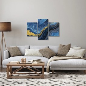 Obraz - Modro-zlatá abstrakcia (90x60 cm)