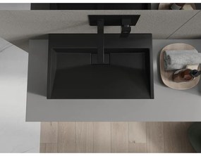 Mexen Ava, umývadlo na dosku z konglomerátu B/O 60 x 38 cm, čierna matná, 23016070