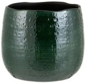 Tmavo zelený vzorovaný obal na kvetináč Seraphine L - ⌀ 25*23.5 cm