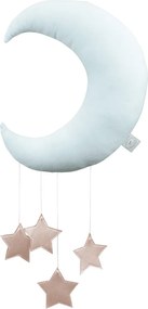 Dekoratívny mesiac mätová s ružovou 26x9x32cm