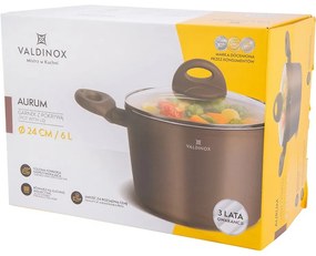 Valdinox Aurum Kastról s nepriľnavým povrchom s pokrievkou, 24 cm, 6 l