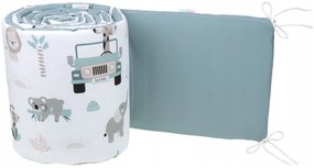 Ochranný mantinel do postieľky 180x30 cm BABYMAM PREMIUM - Na safari/zelená
