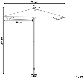 Záhradný slnečník 144 cm FLAME (drevo) (tmavosivá). Vlastná spoľahlivá doprava až k Vám domov. 1019427