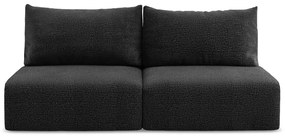 Čierna rozkladacia/s úložným priestorom pohovka 216 cm Kalena – Makamii