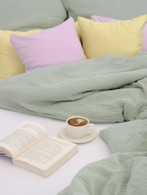 Predĺžené mušelínové obliečky – Alexia šedozelená