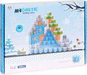 MULTISTORE Magnetická stavebnica 124 dielov – magnetické kocky pre deti 3+ (kreatívna)