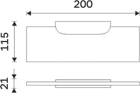 Nimco Polica, 20 cm NIKAU - NK 30091B-20-26