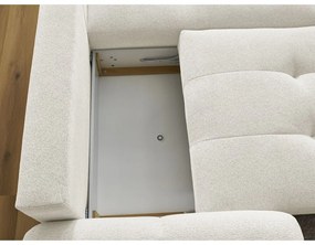 Biela ženilková rozkladacia/s úložným priestorom rohová pohovka (pravý roh/s leňoškou) Roxelane – Bobochic Paris