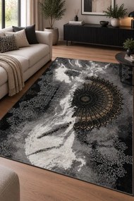 Koberec Tender 27237A čierny / svetlosivý VELVET
