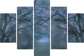 Obraz lesa v hmle (150x105 cm)