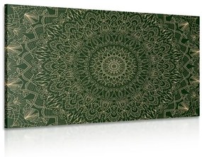 Obraz detailná ozdobná Mandala v zelenej farbe - 120x80
