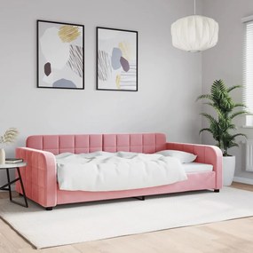 Denná posteľ ružová 100x200 cm zamat 354068
