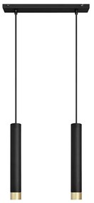 LED Luster na lanku TUBA 2xGU10/4,8W/230V čierna/zlatá