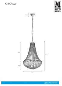 Markslöjd 107028 - Krištáľový luster na reťazi GRÄNSÖ 3xE14/40W/230V