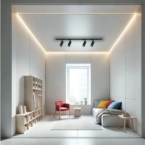 Bodové svietidlo v lištovom systéme MICA 4xGU10/10W/230V čierna