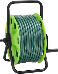 vidaXL Voľne stojaci zelený hadicový bubon sada koncoviek 0,5" 50m PVC