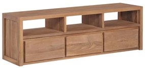 TV stolík z teakového dreva s prírodným zakončením 120x30x40 cm