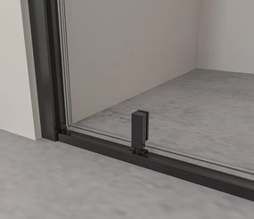Erga Sydney, sprchový kút s 1-krídlovými dverami 80(dvere) x 90(stena) x 195 cm, 6mm číre sklo, čierny profil, ERG-V02-SYDNEY-D080G090-BK