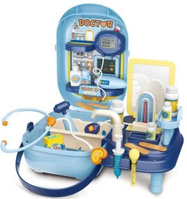 KIK Lekárska súprava s príslušenstvom v 34-dielnom kufríku. + tabuľka