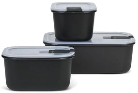 Potravinové škatuľky v súprave 3 ks Nordic black – Mepal