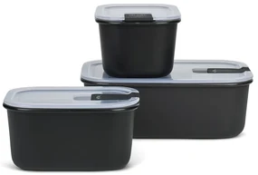 Potravinové škatuľky v súprave 3 ks Nordic black – Mepal