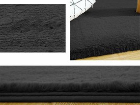 Obdĺžnikový plyšový koberec Rabbit v tmavosivej farbe Rozmer: 100x150 cm