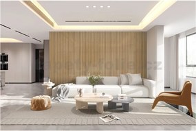 Samolepiace panely na stenu TPL0000007, cena za kus, rozmer 270 cm x 48,5 cm, lamely hnedé, IMPOL TRADE