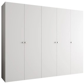 Šatníková skriňa 250 cm Parna 1 (biela + strieborná). Akcia -20%. Vlastná spoľahlivá doprava až k Vám domov. 1125891