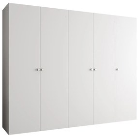 Šatníková skriňa 250 cm Parna 1 (biela + strieborná). Vlastná spoľahlivá doprava až k Vám domov. 1125891