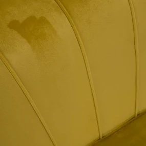 Lavica v štýle Art-deco, horčicová Velvet látka/gold chróm-zlatý, NOBLIN