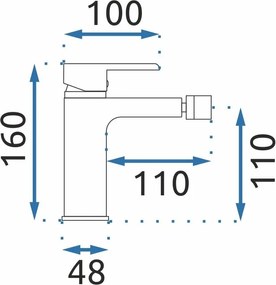 Rea Bloom, bidetová batéria h-160, zlatá lesklá-biela, REA-B9930
