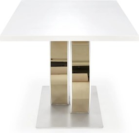 Rozkladací jedálenský stôl GALARDO 160/200 cm biely/zlatý