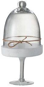 Dekoratívne sklenený podnos s poklopom Bell - Ø17 * 33cm