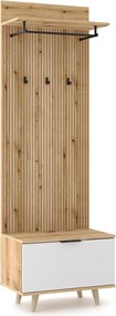 Předsíňová stěna Nordic 65 cm dub Evoke/bílá