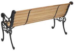 Záhradná lavica F98 2-miestna - liatina / drevo, 125 cm - Svetlo hnedá