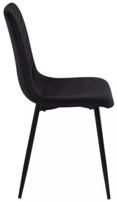 Čalúnená jedálenská stolička Daren Velvet čierna