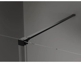 Mexen Velar, sprchový kút s posuvnými dverami 150(dvere) x 100(stena) cm, 8mm číre sklo, čierna matná, 871-150-100-01-70