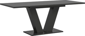 Rozkladací jedálenský stôl Moteon 150x90 cm, sivý/sivý, podnož V