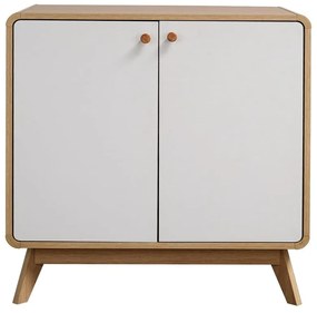 Biela nízka komoda v dekore duba 75x75 cm Cassie - Støraa